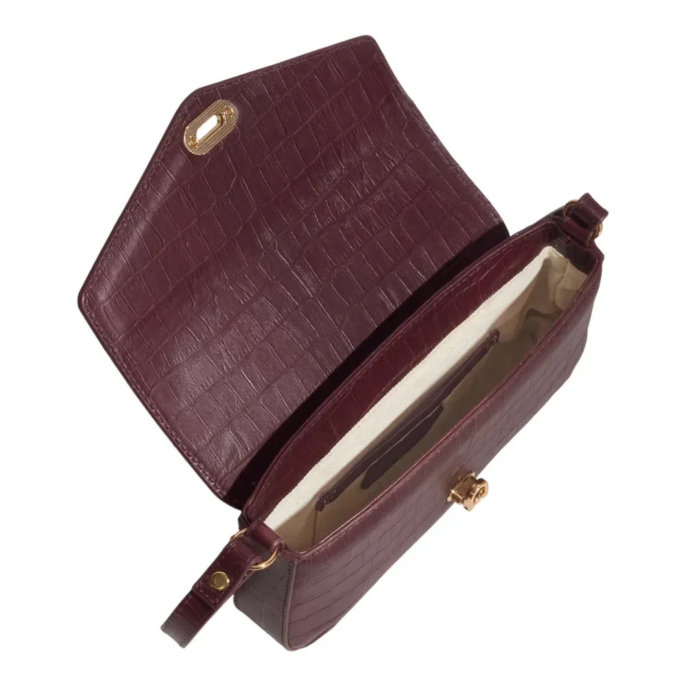 Bolsa P Couro Croco Berry - vista 3 de 3