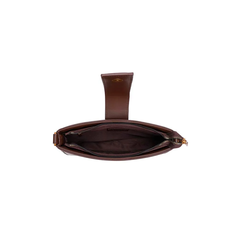 Bolsa Pequena Soft Marrom Dark Alça De Ombro - vista 5 de 5