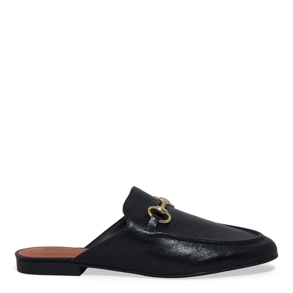 Mule Mocassim Couro Nobre Soft Bico Redondo Preto - vista 1 de 4