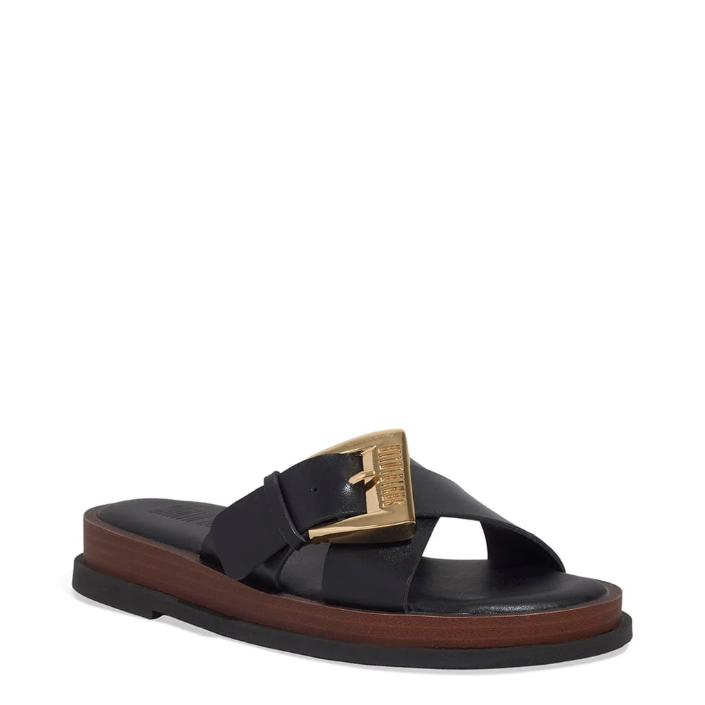Papete Couro Nobre Soft Fivela Maxi Preta - vista 2 de 4