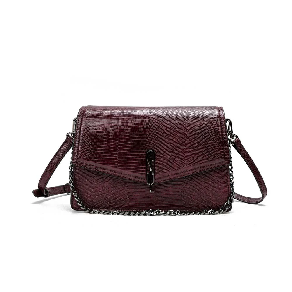 Bolsa Média Lizard Texturizada Roxo Berry Corrente - vista 1 de 7