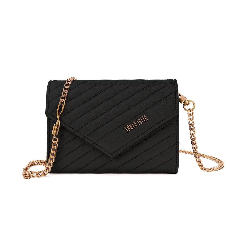 Bolsa Carteira Soft Preto Black Alça Transversal Corrente - vista 1 de 7