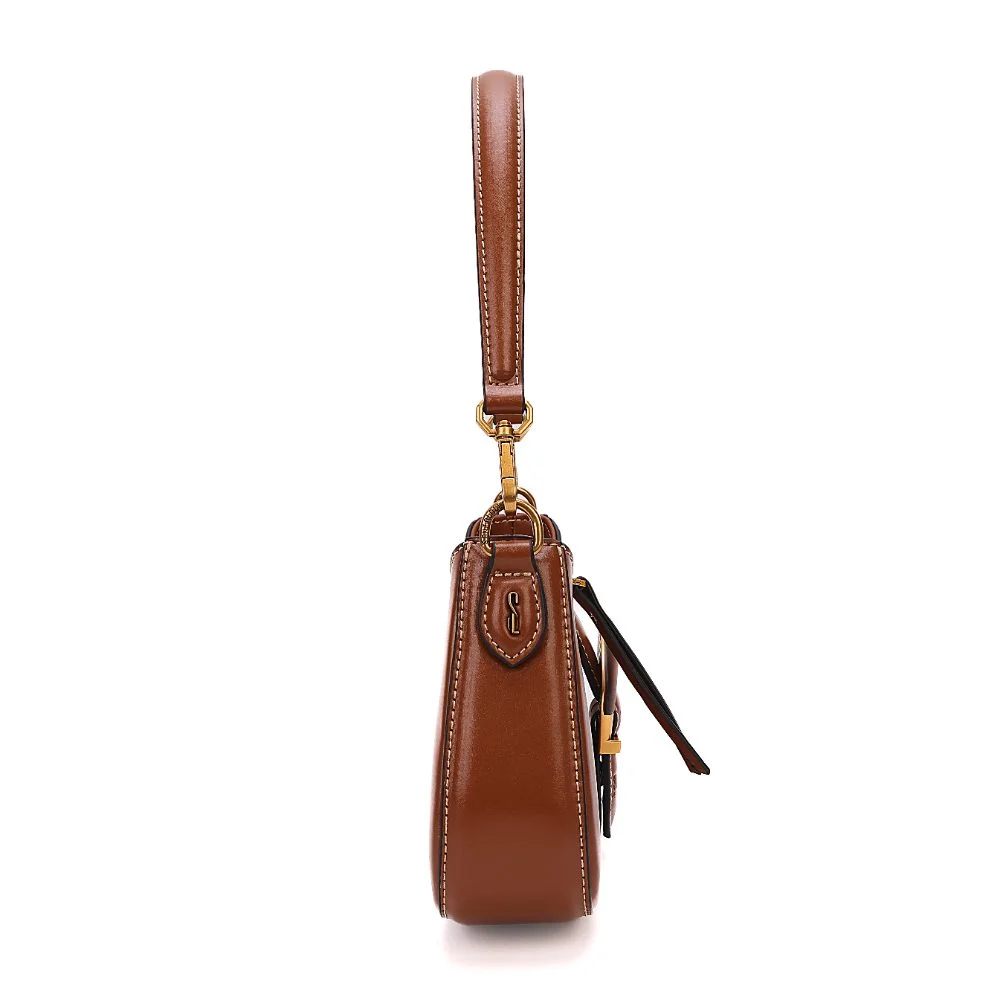 Bolsa Pequena Soft Marrom Safari Alça de Ombro - vista 5 de 8