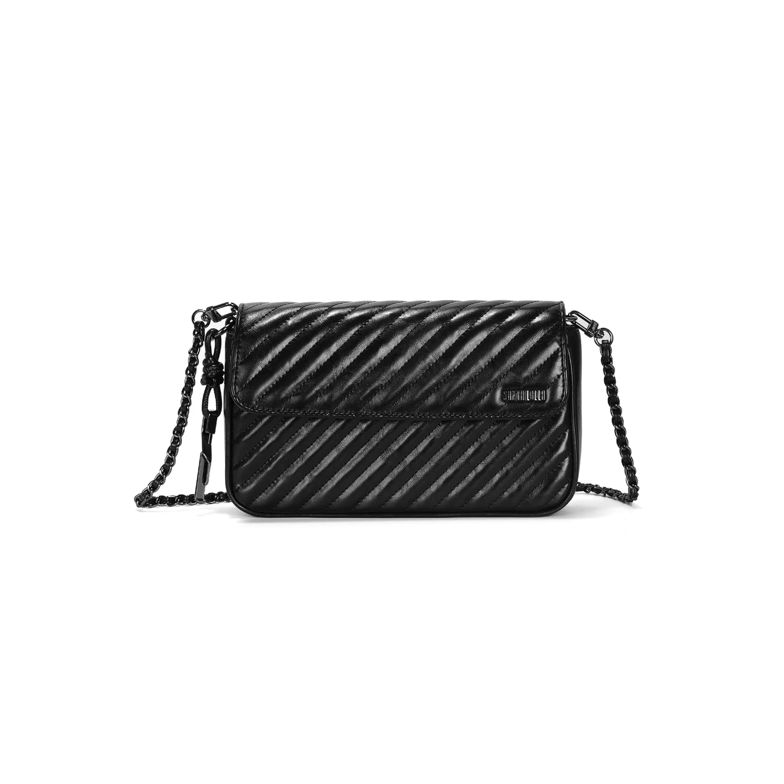 Bolsa Média Soft Matelassê Preto Alça Corrente - vista 1 de 3