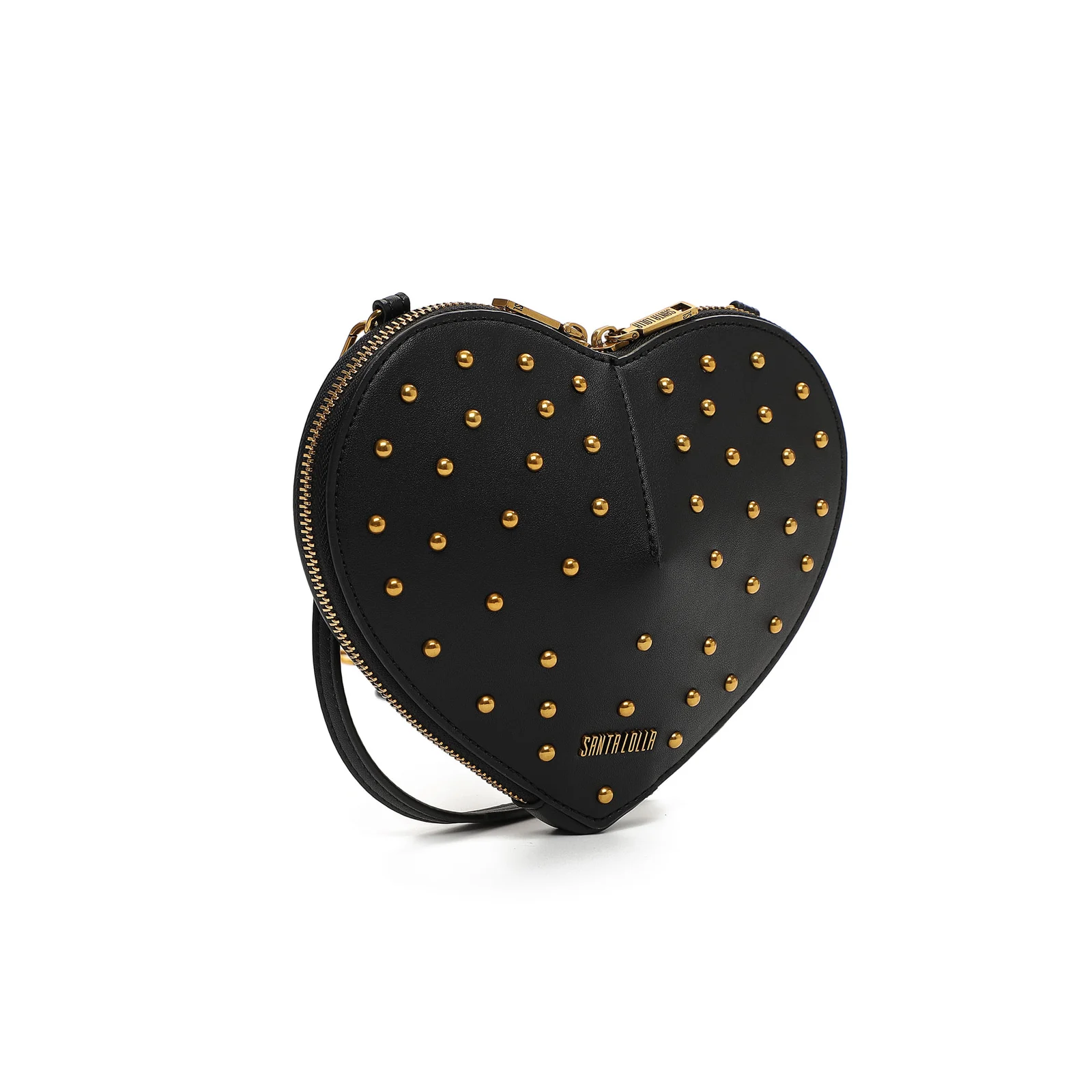 Bolsa Soft Transversal Preto Coração Metal - vista 4 de 7