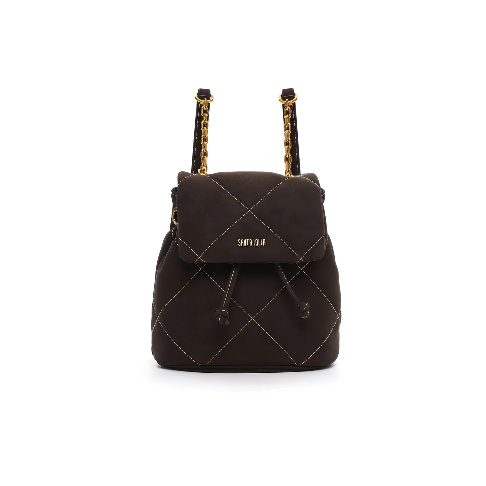 Mochila Mini Nobuck Acolchoada Marrom Cocoa - vista 1 de 6