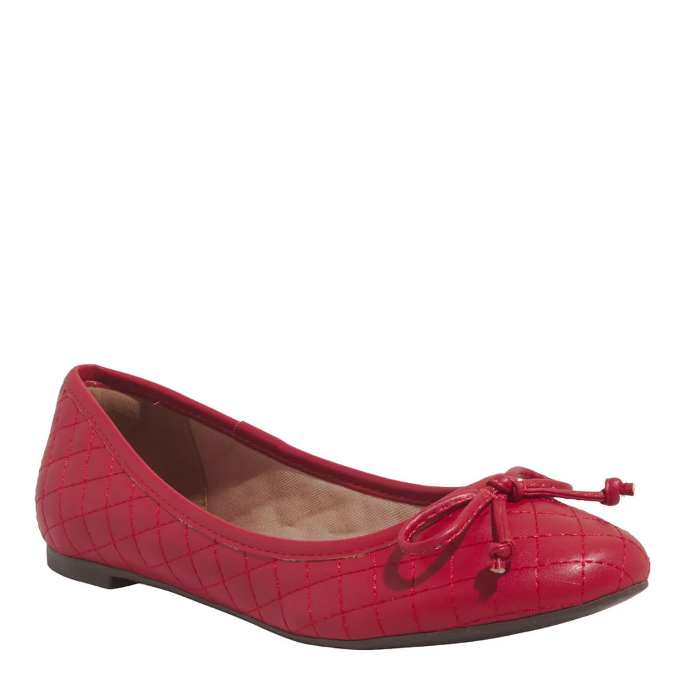 Sapatilha Laço Matelassê Napa Soft Bico Redondo Vermelho Malbec - vista 2 de 6