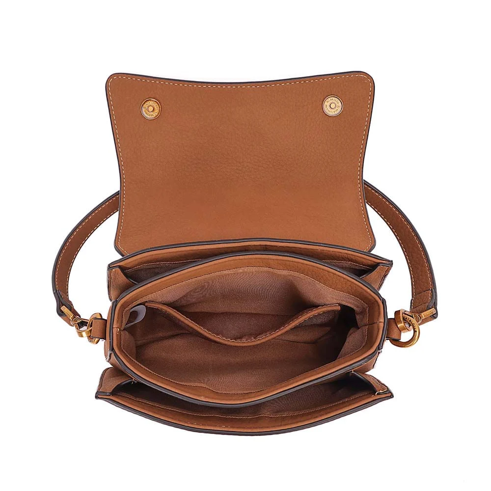Bolsa Baguete Pequena Nobuck Terracota Pespontos - vista 5 de 6