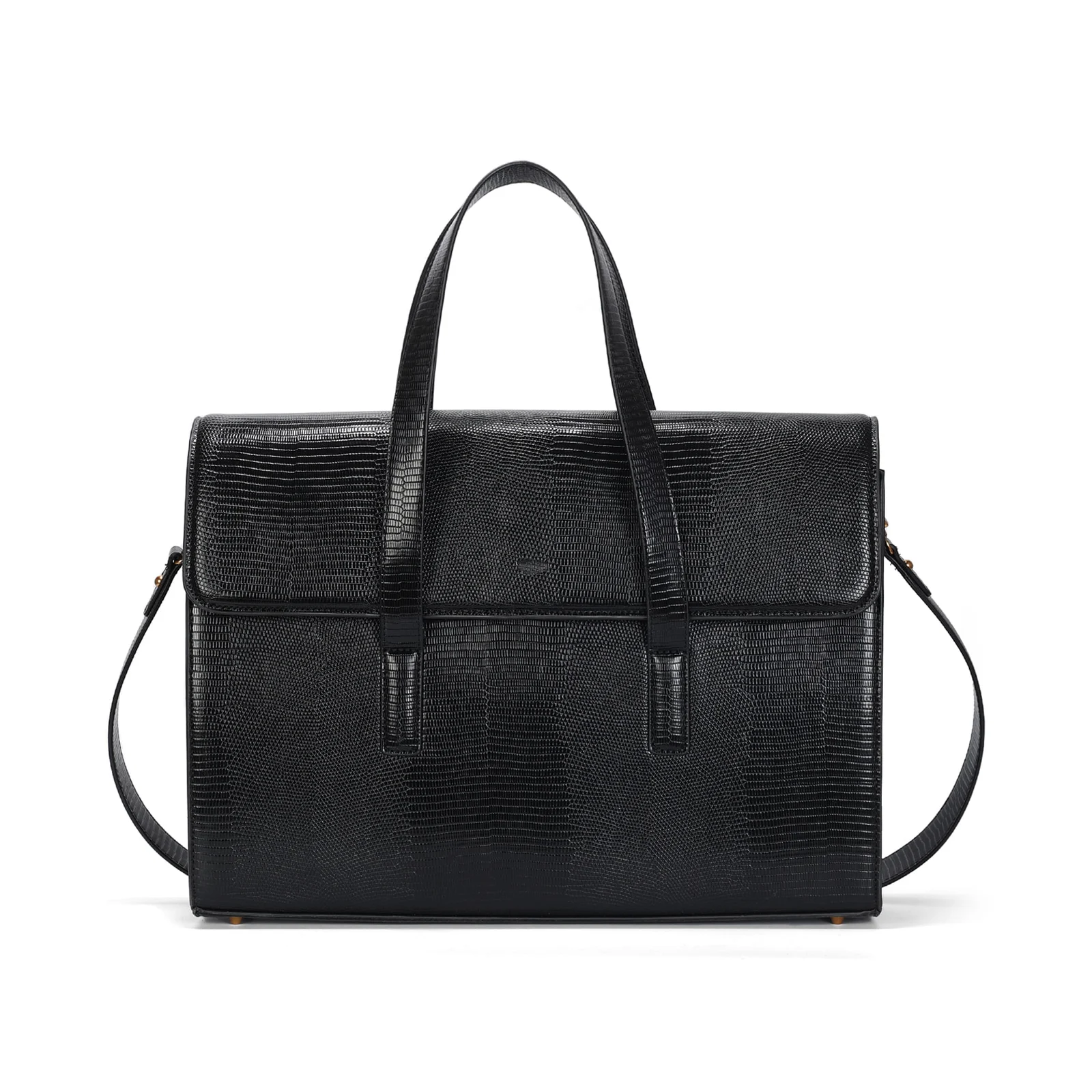 Bolsa Porta Notebook Material Lizard Preto Alça Dupla - vista 1 de 5