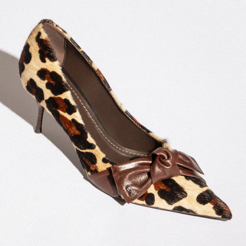 Scarpin Pelo Estampa Animal Print Onça Bico Fino - vista 1 de 4