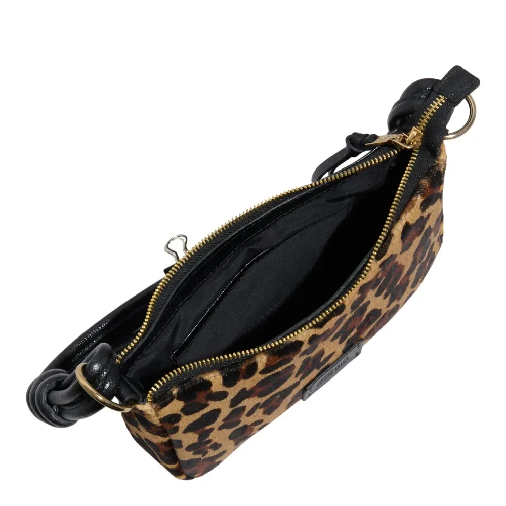 Bolsa Pequena Couro Estampa Animal Print Onça Alça De Ombro - vista 3 de 3