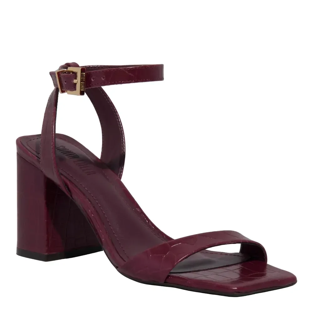 Sandália Croco Roxo Berry Salto Alto Grosso - vista 2 de 3