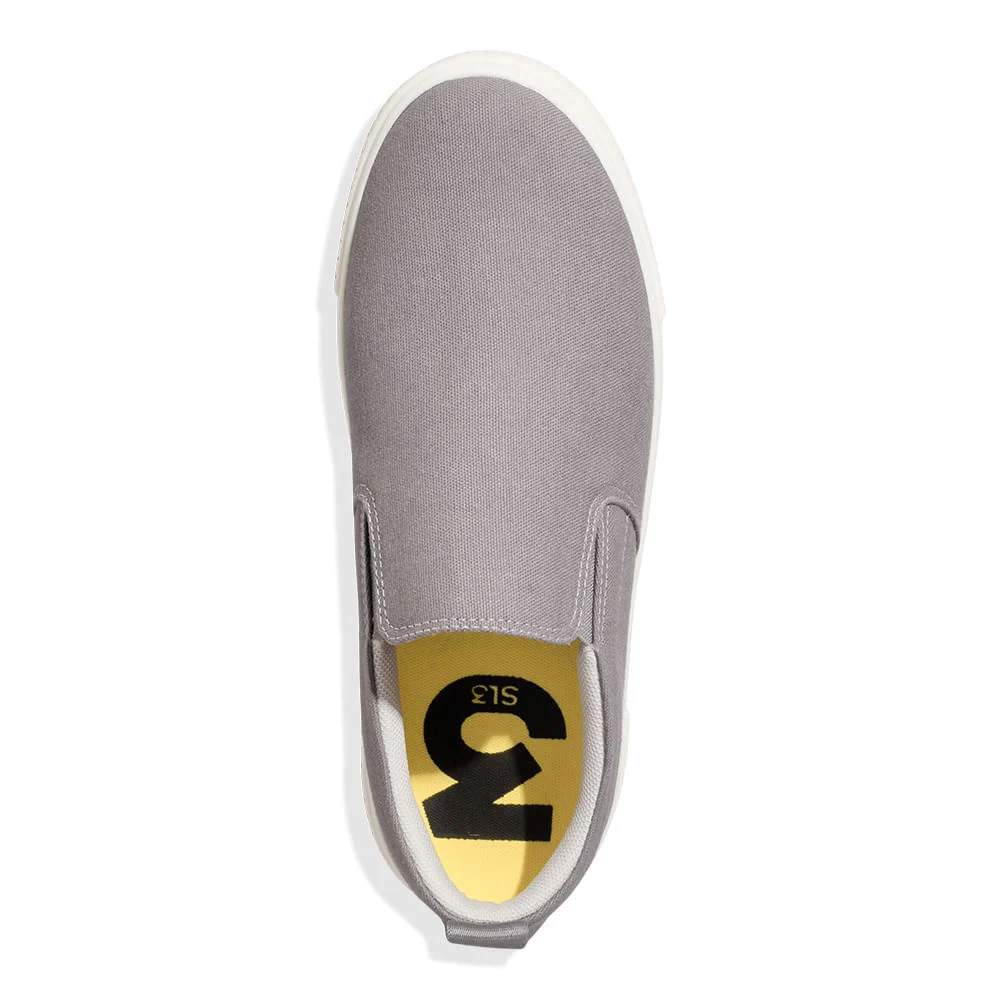 Tênis Slip On Masculino Lona Deserto Cinza Chumbo - vista 3 de 4