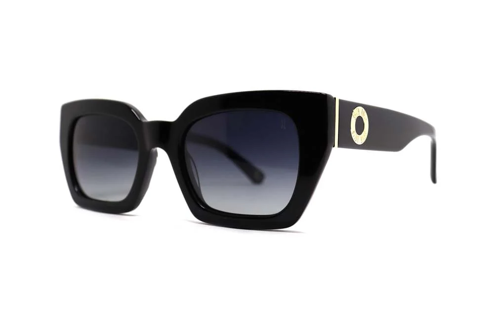 Óculos de Sol Quadrado Acetato Preto - vista 1 de 5