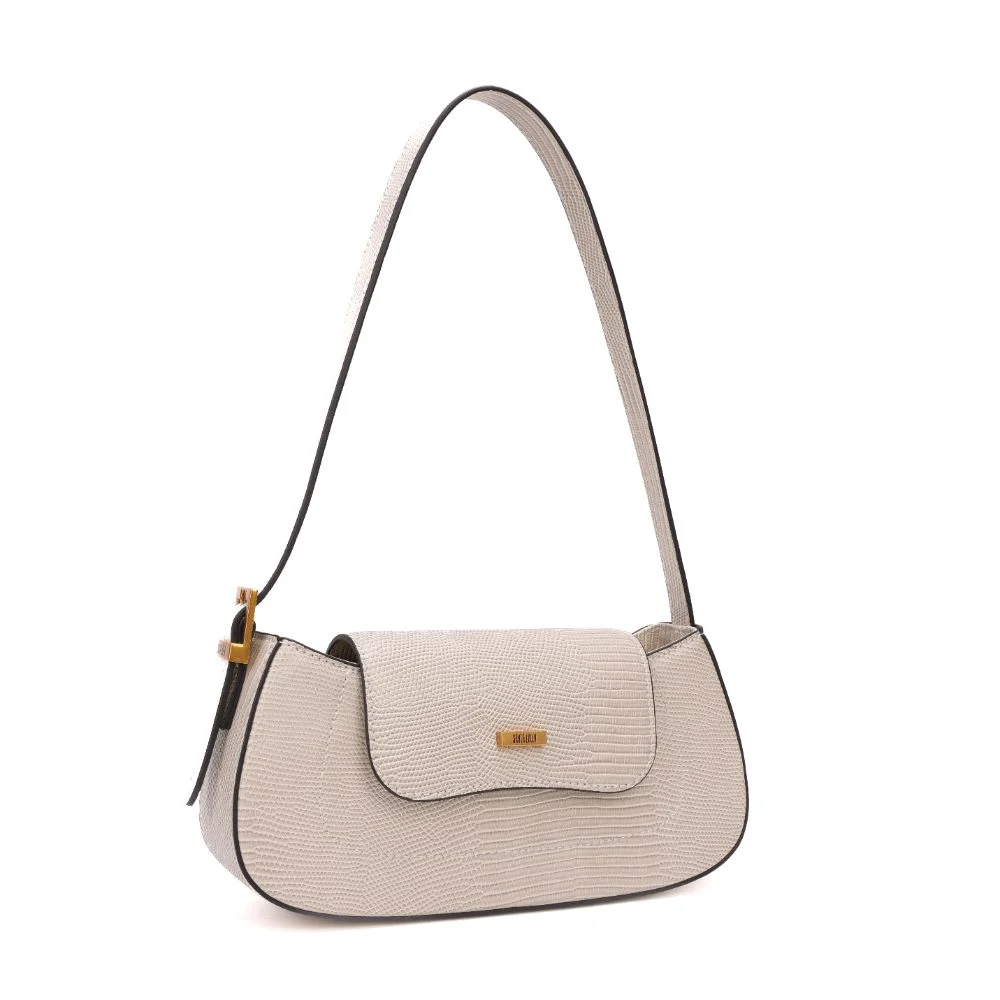 Bolsa Baguete Pequena Soft Bege Alça de Ombro - vista 3 de 10
