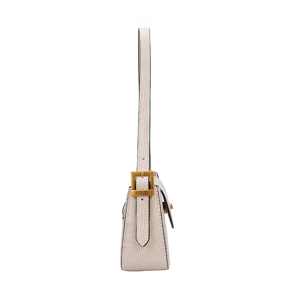 Bolsa Baguete Pequena Soft Bege Alça de Ombro - vista 5 de 10