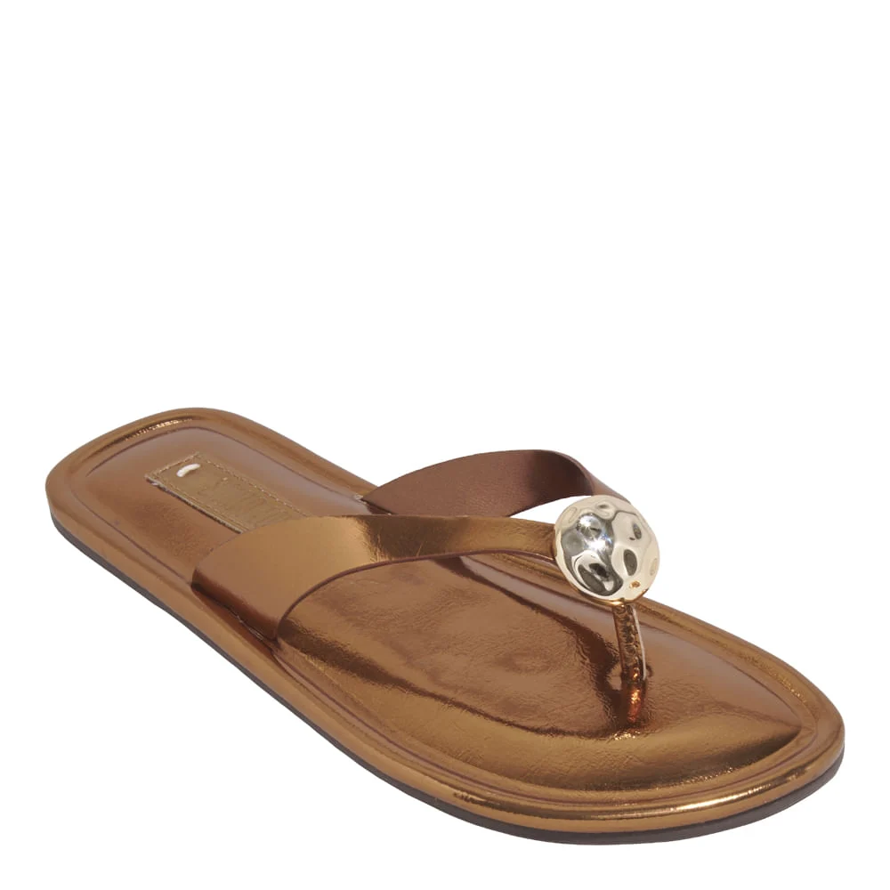 Rasteira Metalizado Reflexo Bronze - vista 5 de 6