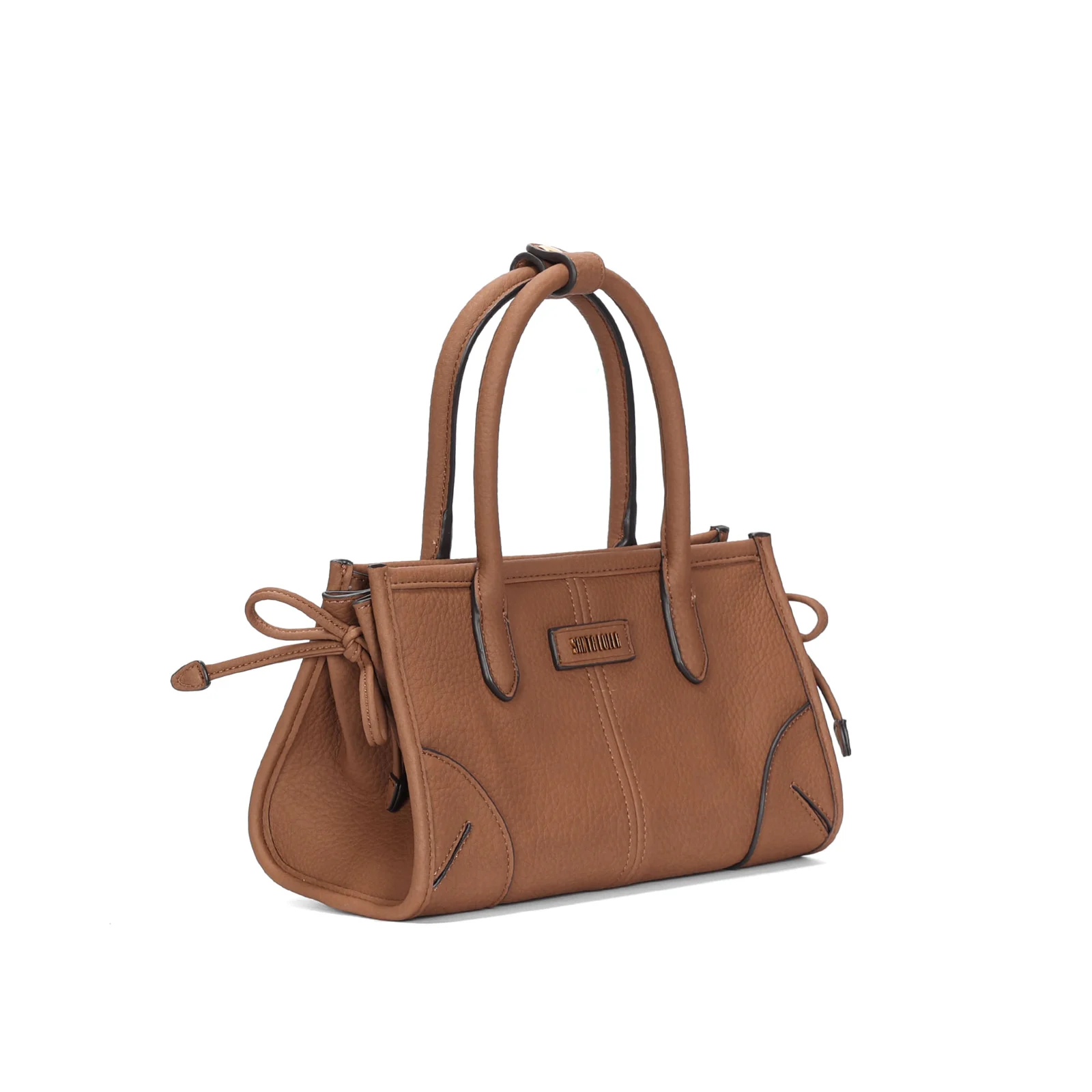 Bolsa Pequena Nobuck Marrom Safari Alça Dupla - vista 2 de 3