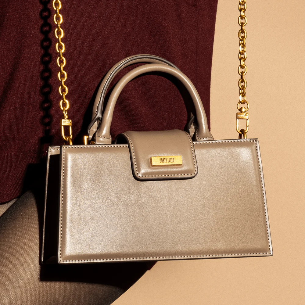 Bolsa Estruturada Soft Cinza Steel Alça Corrente - vista 1 de 8