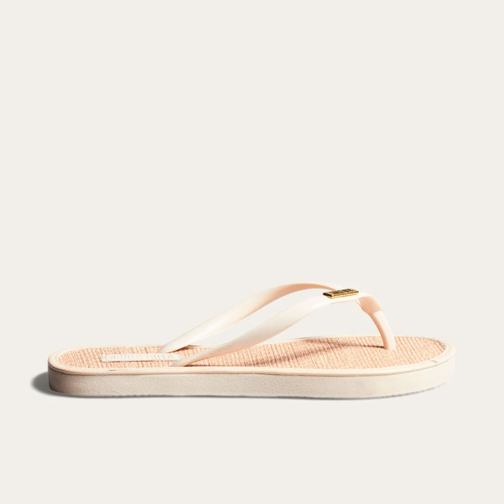 Chinelo Flip Flop Borracha Off White - vista 1 de 2