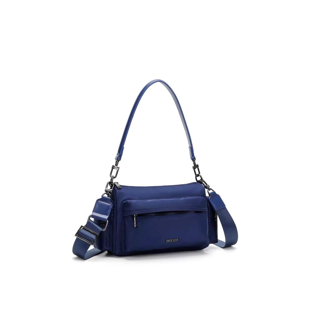 Bolsa Média Nylon Alça Dupla Azul Navy - vista 2 de 5