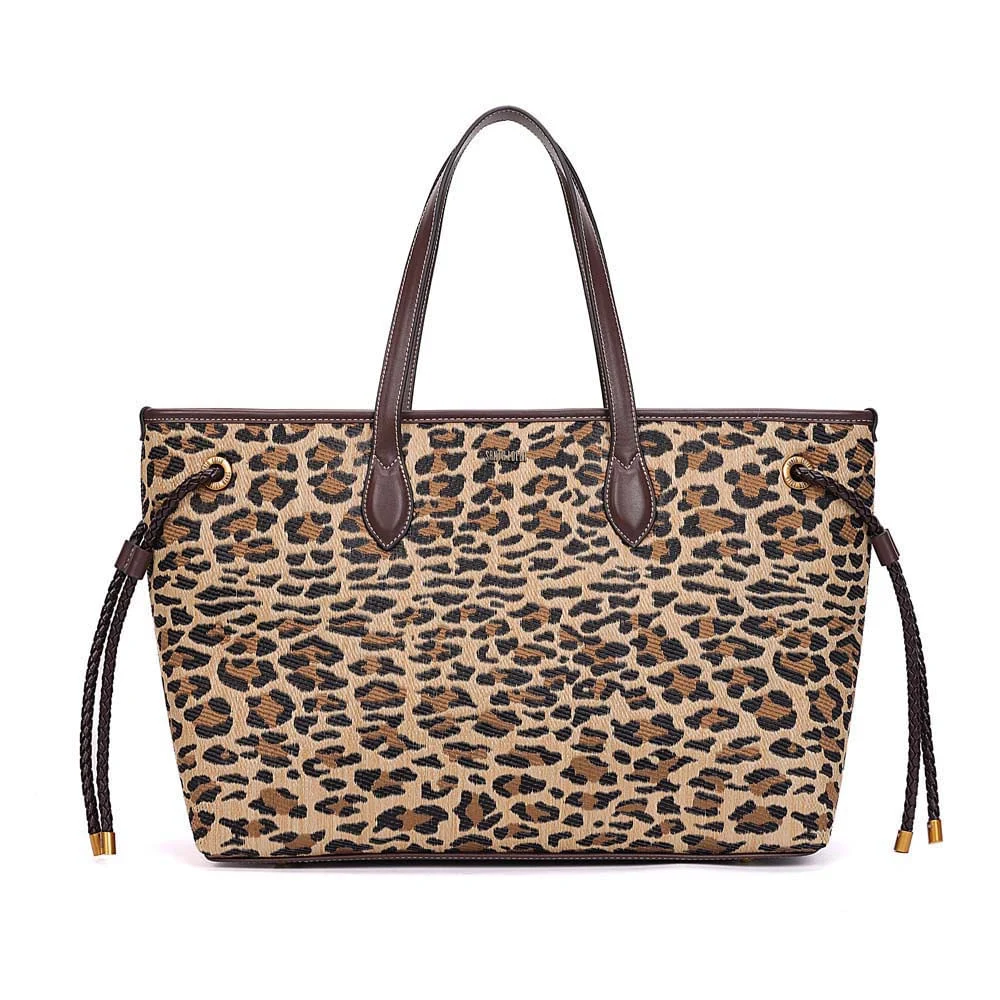 Bolsa Shopper Tramado Alça De Ombro Animal Print Onça - vista 1 de 7
