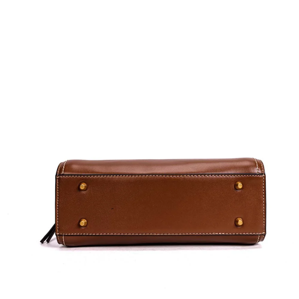 Bolsa Tote Soft Alça Dupla Marrom Safari - vista 7 de 7