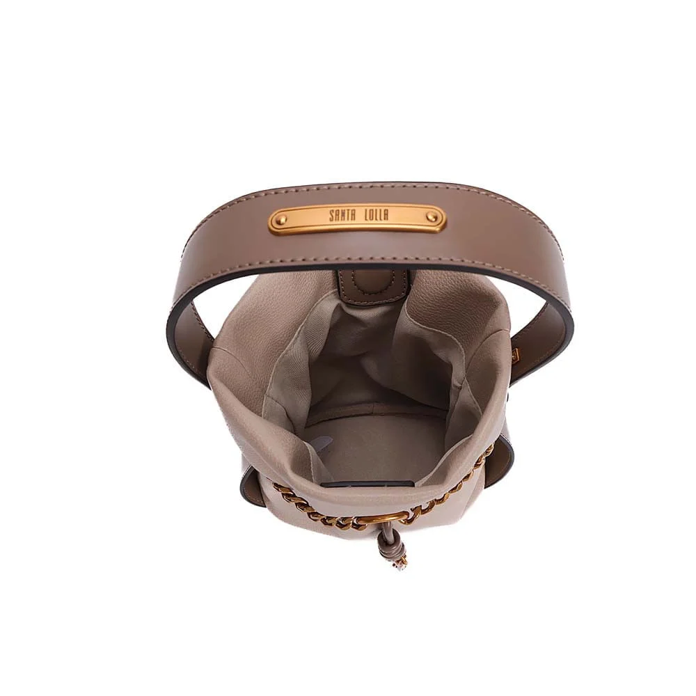 Bolsa Bucket Floater Bege Areia Transversal - vista 9 de 10