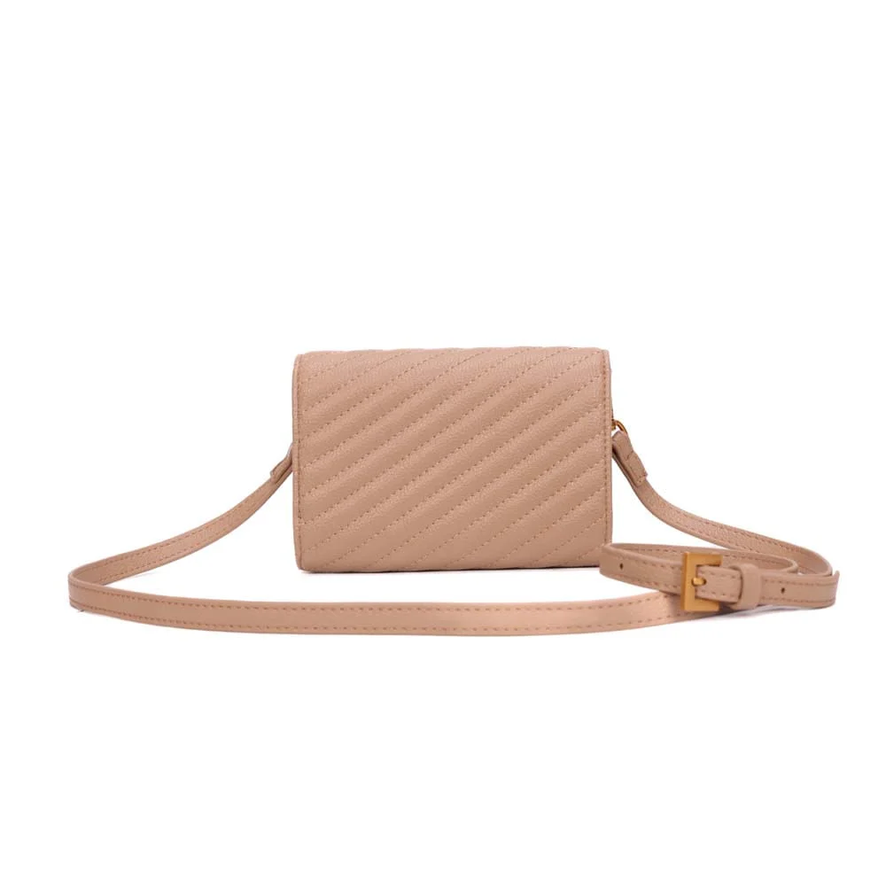 Bolsa Carteira Pequena Floater Matelassê Bege - vista 5 de 7