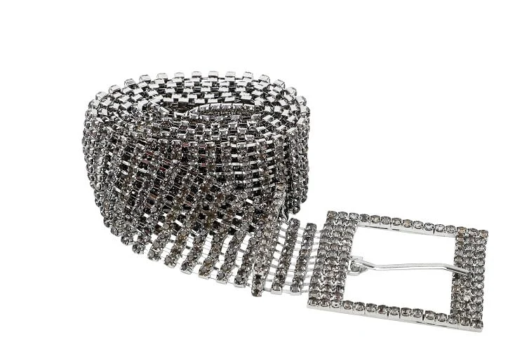 Cinto metal strass cinza - vista 1 de 2