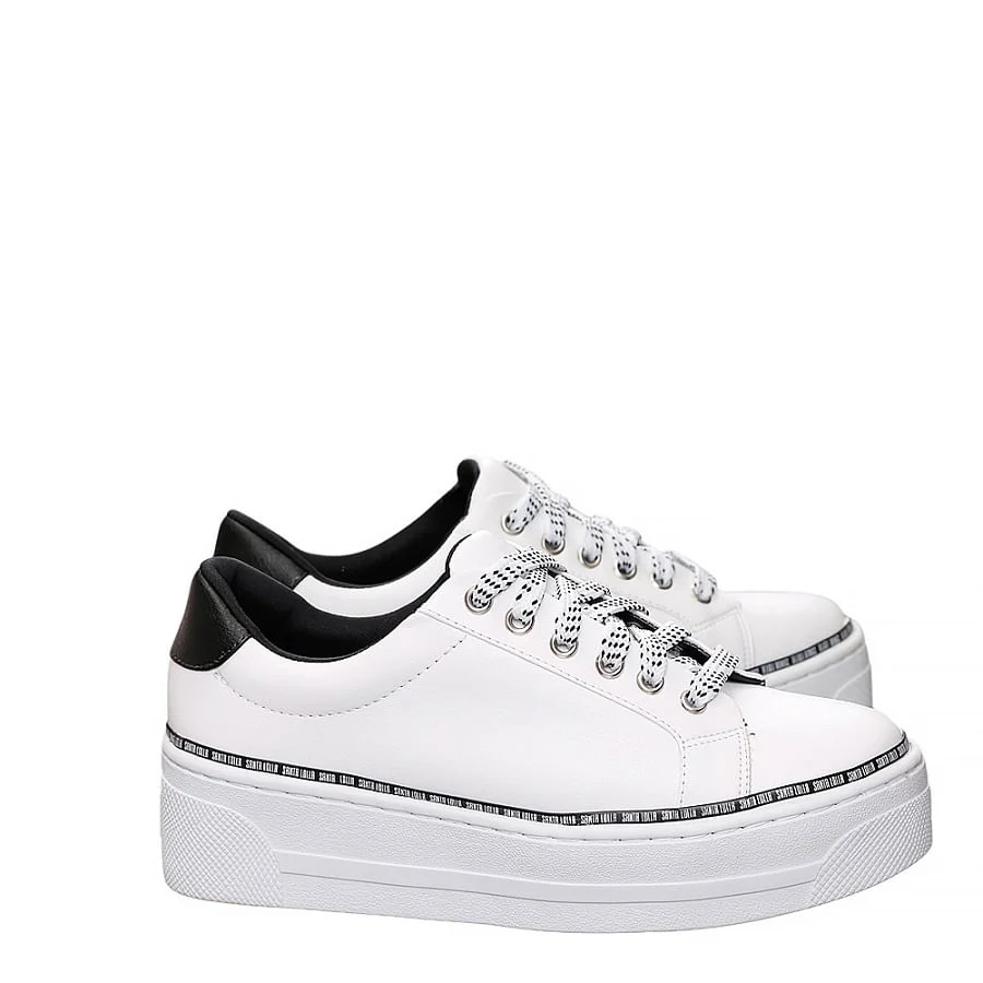 Tênis Flatform Preto e Branco - vista 2 de 4