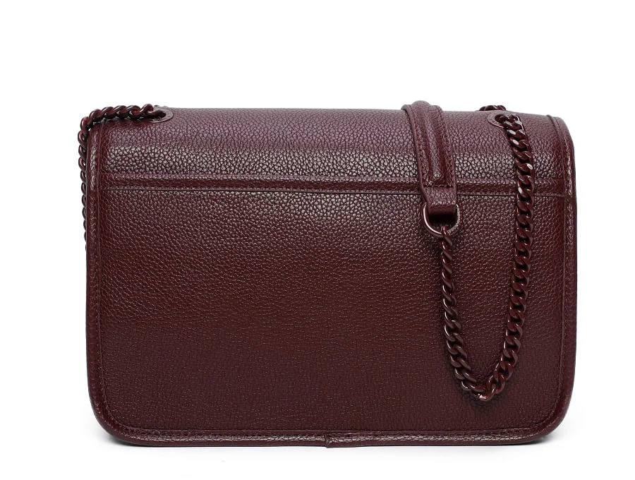 Bolsa Média Esmaltada Vinho - vista 3 de 4