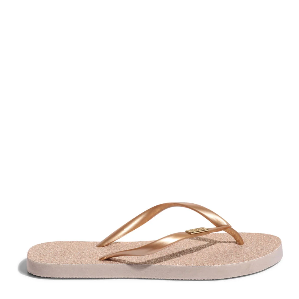 Flip Flop Borracha Brilho Dourado - vista 1 de 4