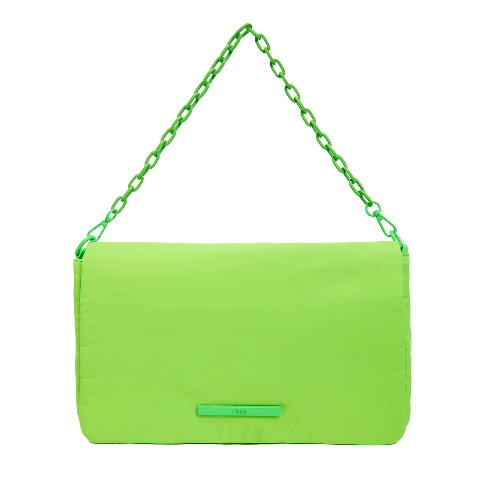 Bolsa Transversal Verde Corrente Alça Fina - vista 2 de 7