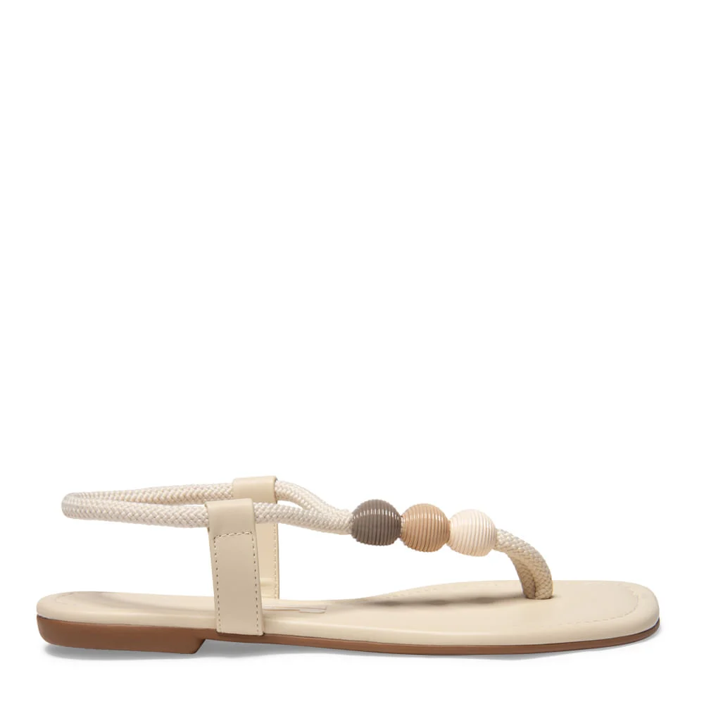 Sandália Rasteira Napa Santorine Creme - vista 1 de 4