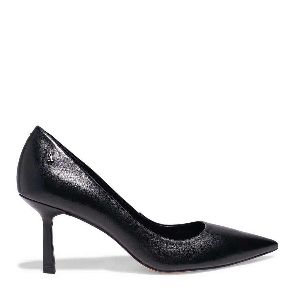 Scarpin Couro Pelica Soft Bico Fino Preto - vista 1 de 4