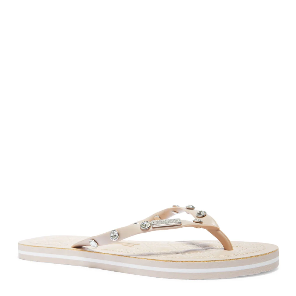 Flip Flop Matelassê Bege Borracha Rebite - vista 2 de 4