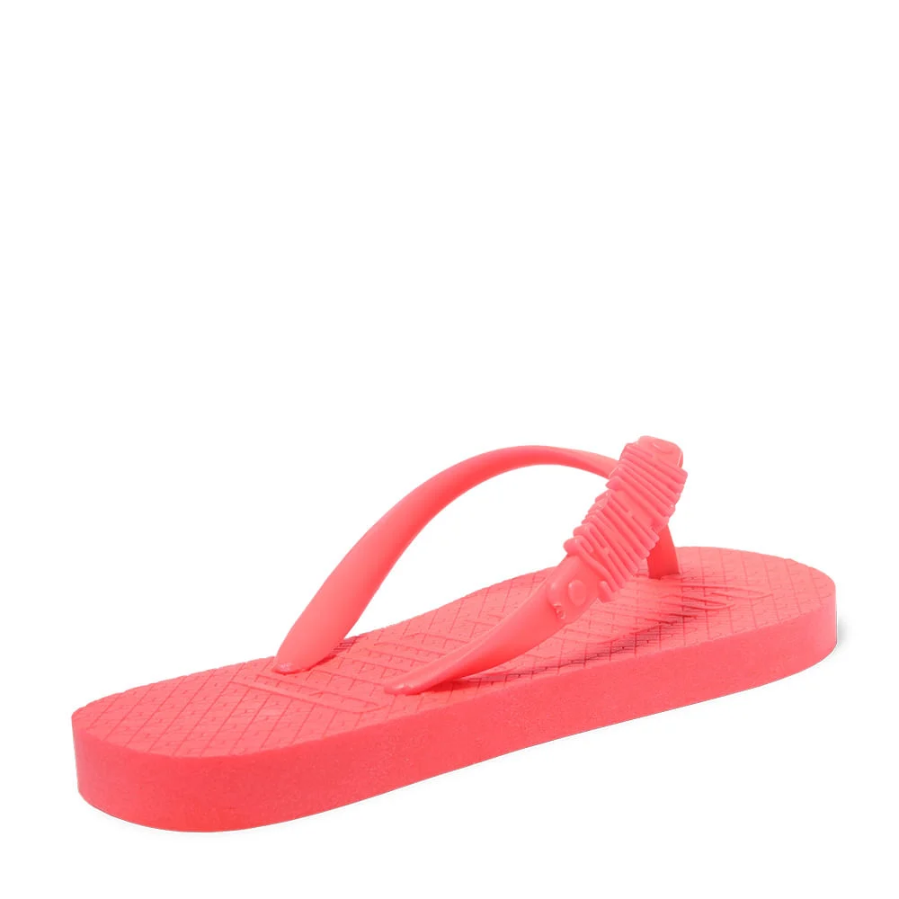 Flip Flop Infantil Rosa Neon Borracha Salto Flat - vista 4 de 4