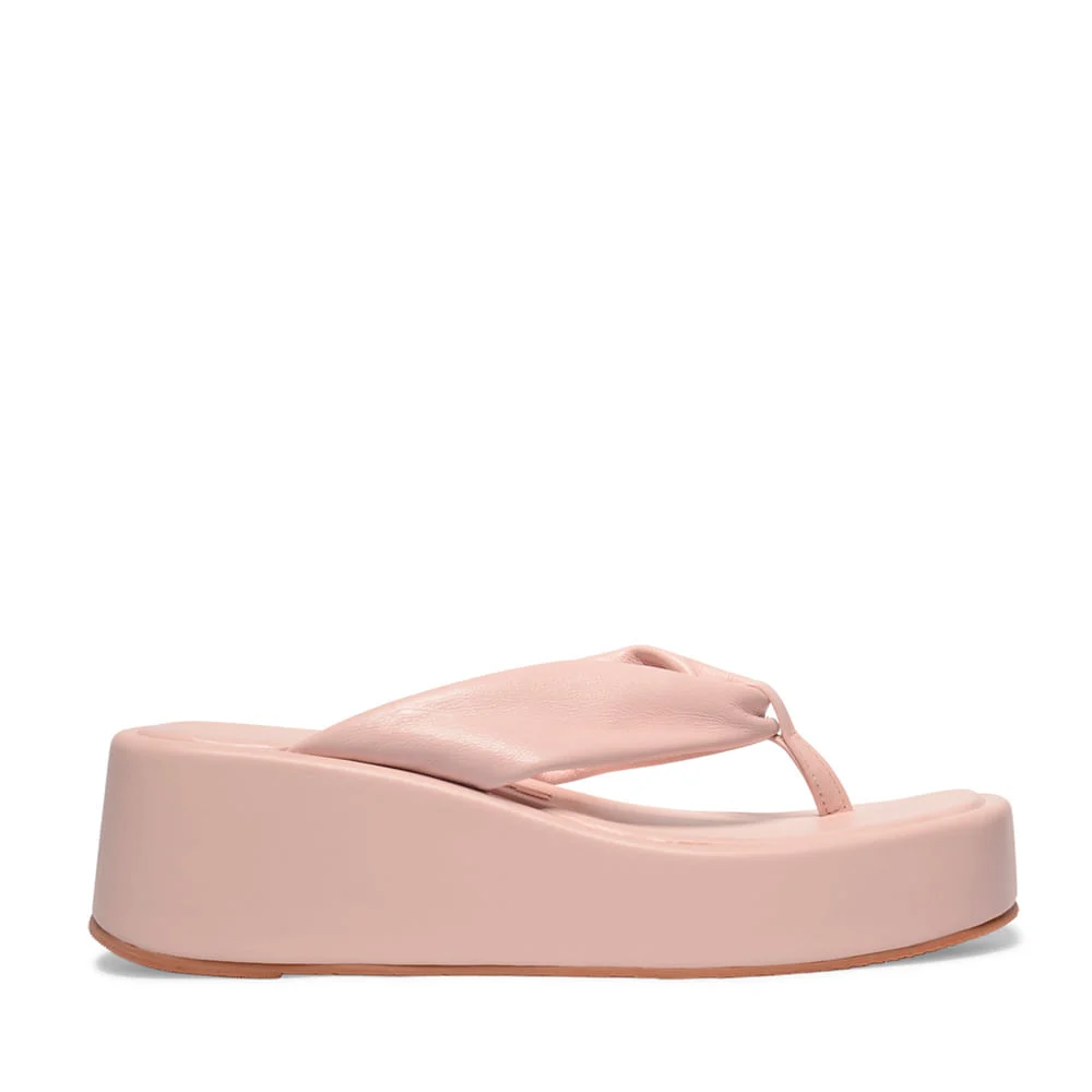 Sandália Papete Thong Plataforma Flatform Rosa Claro - vista 1 de 5