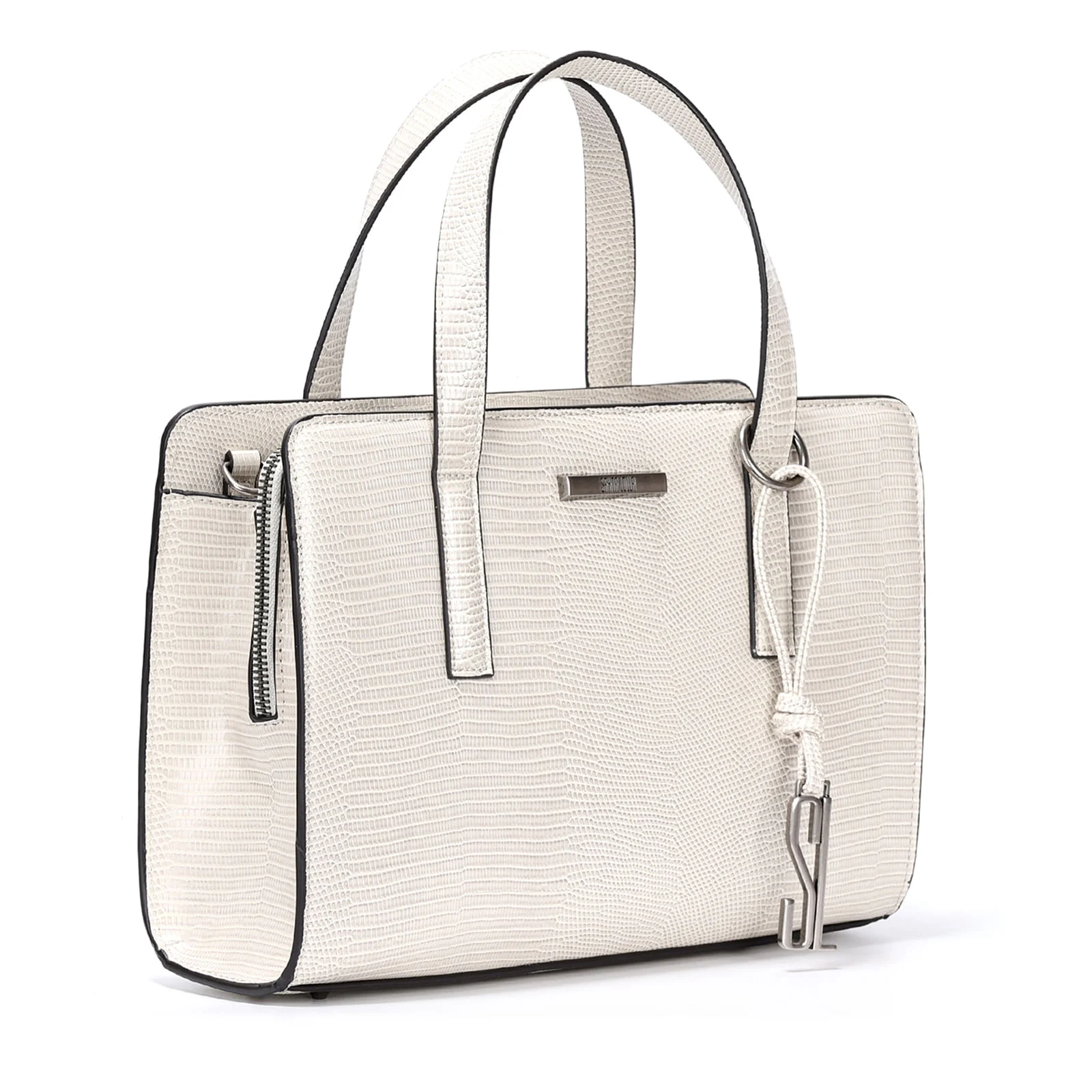 Bolsa Tote Lizard Off White Quadrada Transversal - vista 2 de 3