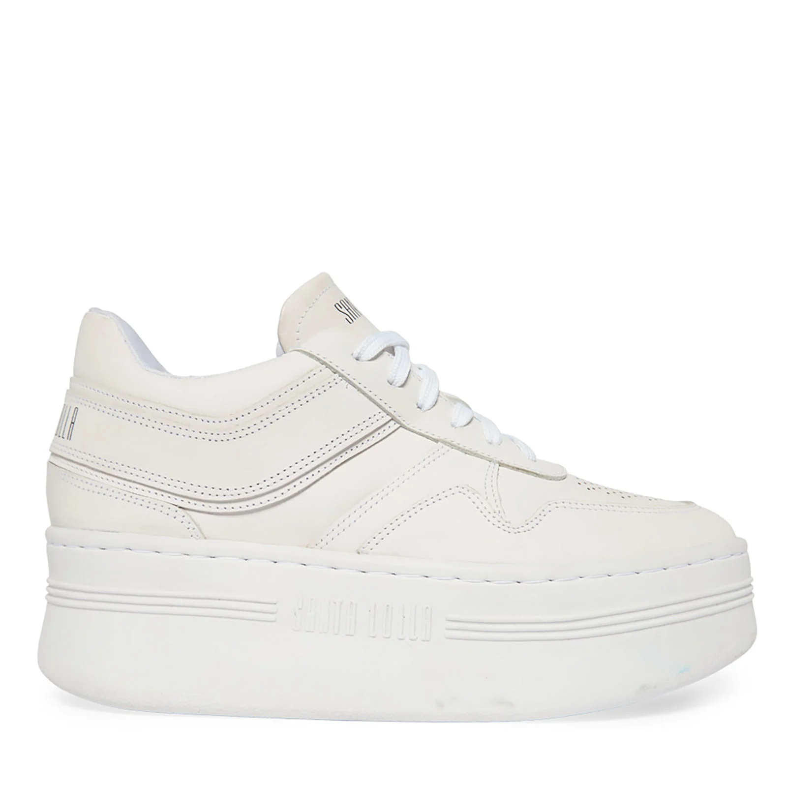 Tênis Plataforma Couro Confort Branco - vista 1 de 5