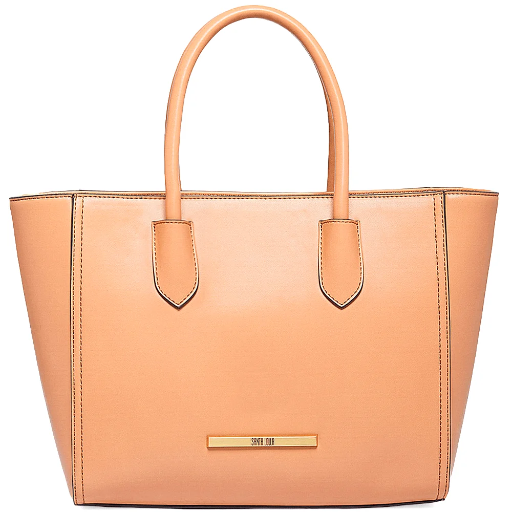 Bolsa Shopper Atanado Lisa Bege Alça de Ombro - vista 1 de 6