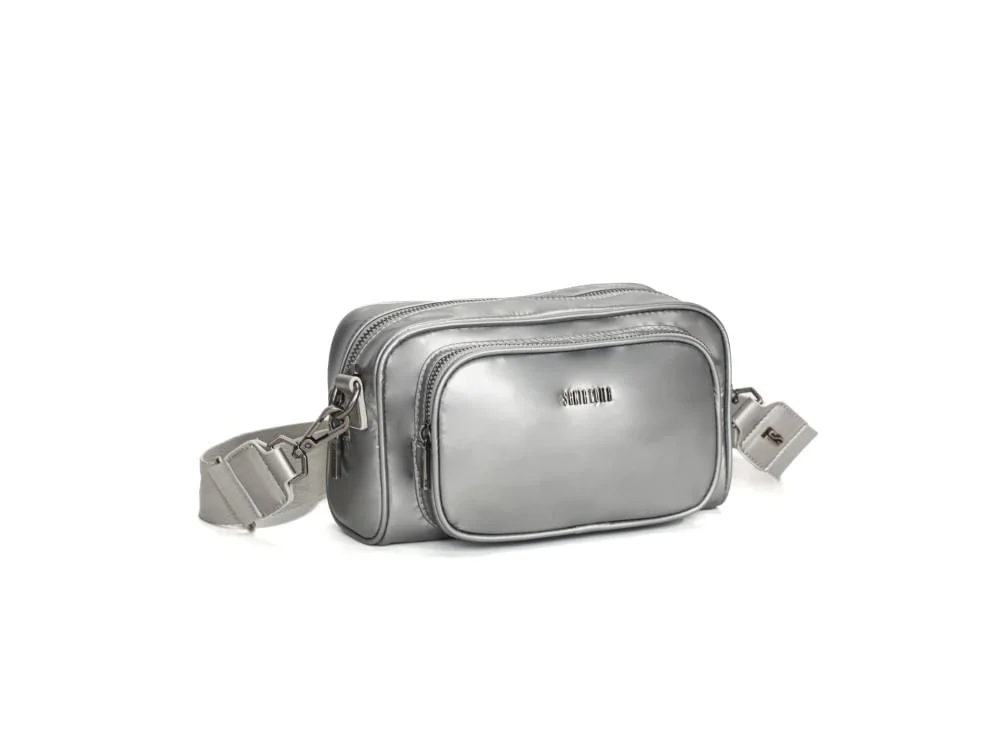 Bolsa Nylon Camera Bag Metalizado Prata Transversal - vista 3 de 7