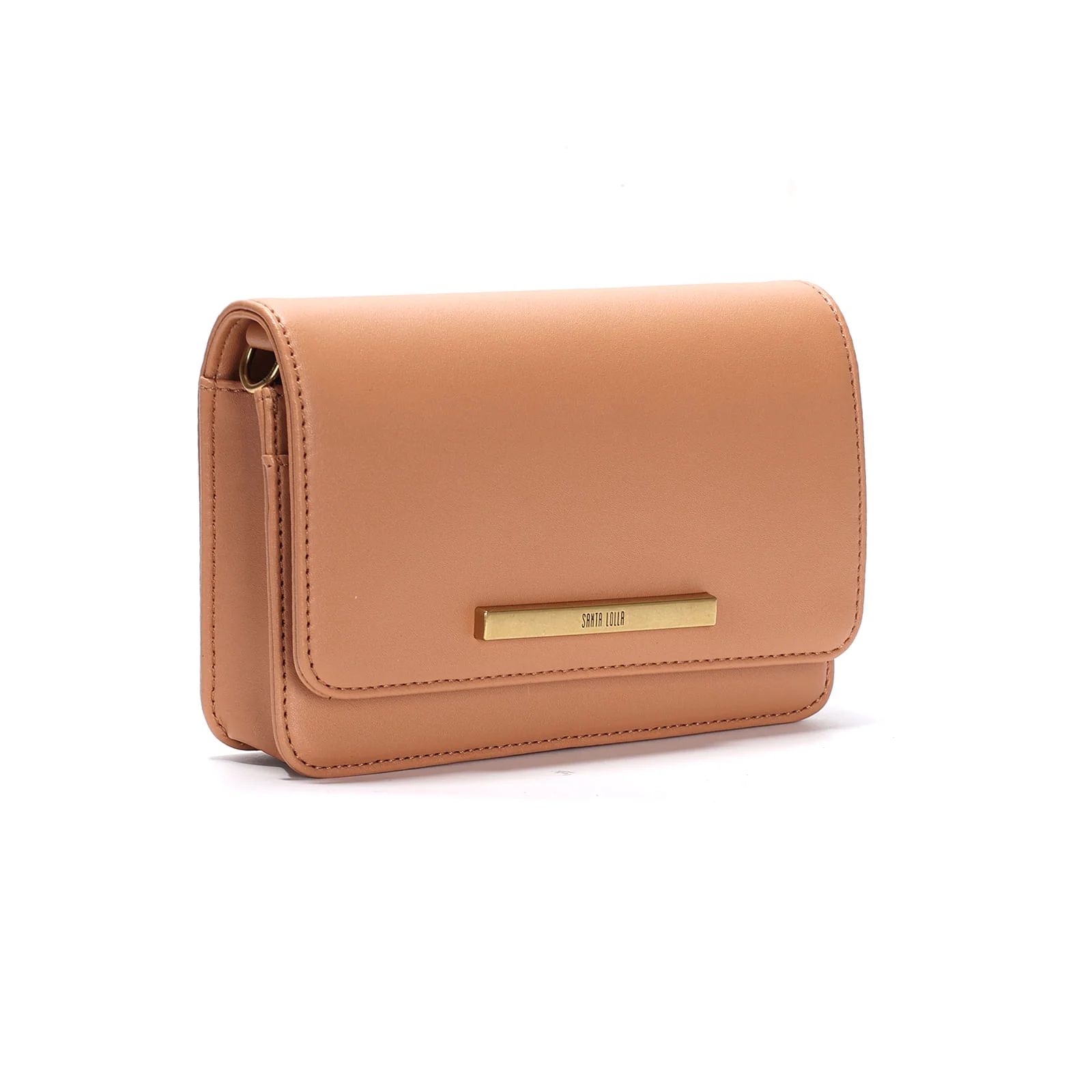 Bolsa Flap Bag Pequena Bege Alça Metalizada - vista 3 de 3