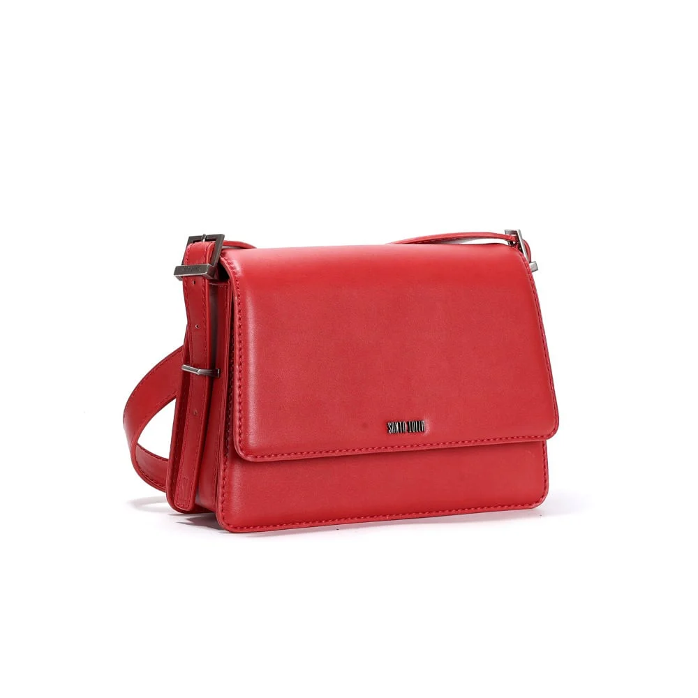 Bolsa Vermelha Alça Tiracolo Ajustável Fivela - vista 2 de 3