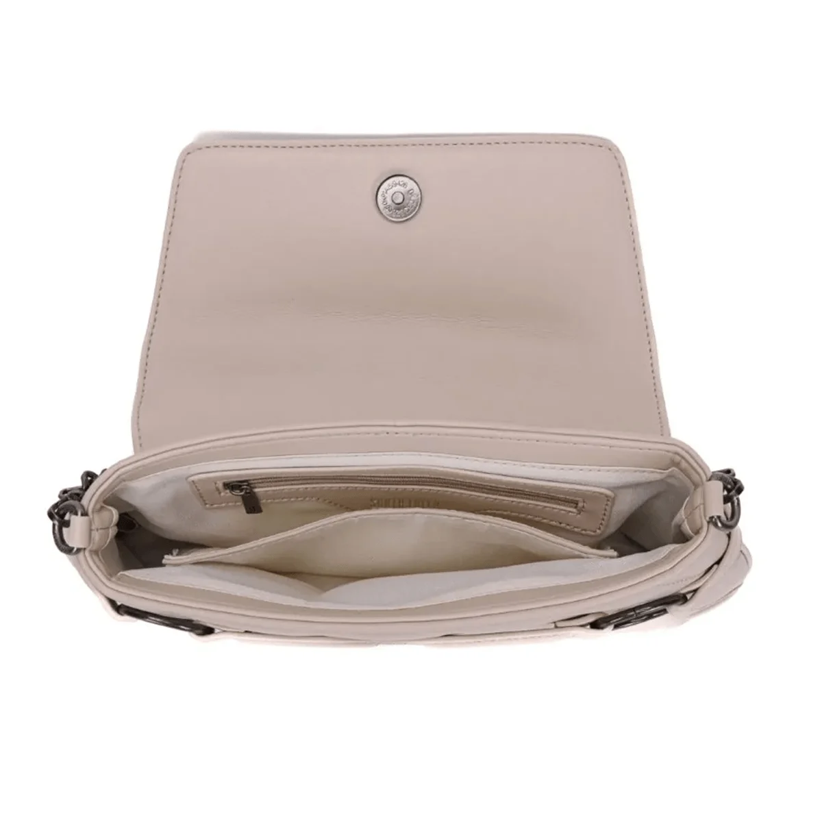 Bolsa Creme Tiracolo Soft Alça Corrente - vista 6 de 6