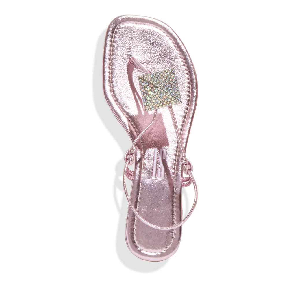 Rasteira Rose Metalizada Bico Quadrado - vista 4 de 4