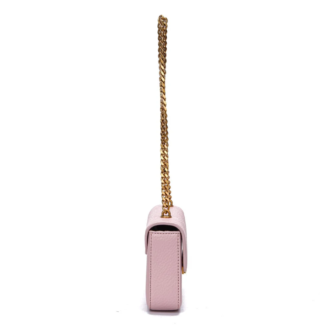 Bolsa Pequena Floater Rosa Candy Alça Corrente Ombro - vista 6 de 7