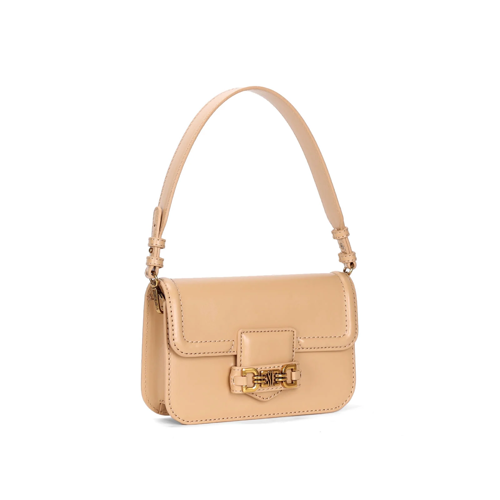 Bolsa Pequena Material Soft Bege Alça De Ombro - vista 4 de 5