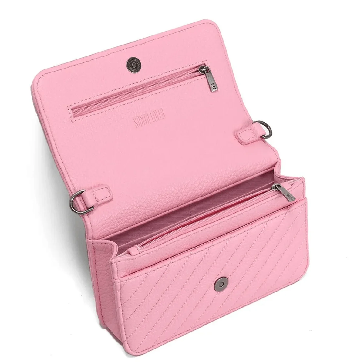 Bolsa Pequena Material Floater Rosa Alça Transversal - vista 3 de 3